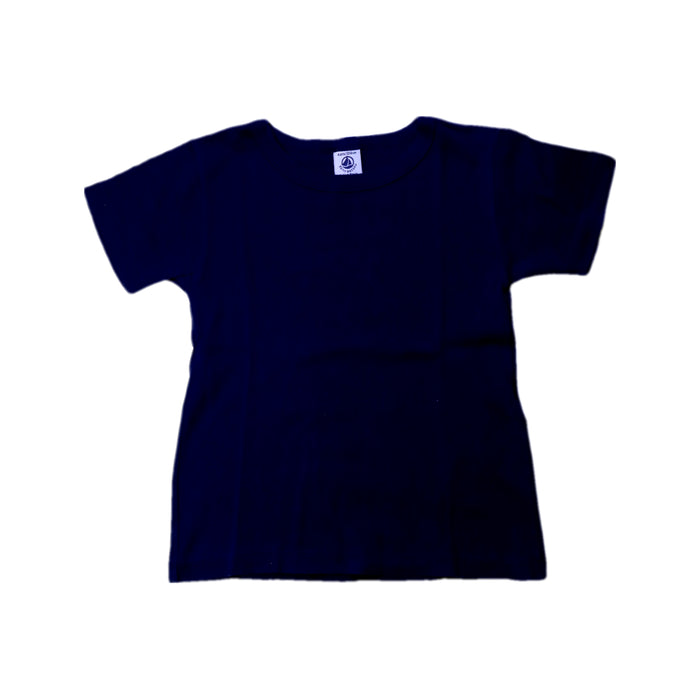 A Navy Short Sleeve T Shirts from Petit Bateau in size 4T for neutral. (Front View)