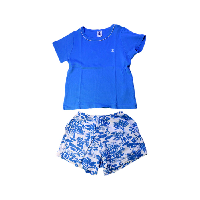 A Blue Shorts Sets from Petit Bateau in size 4T for boy. (Front View)