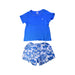 A Blue Shorts Sets from Petit Bateau in size 4T for boy. (Front View)
