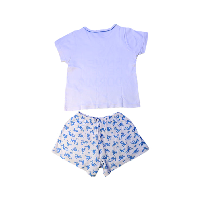 A White Pyjama Sets from Petit Bateau in size 4T for boy. (Back View)