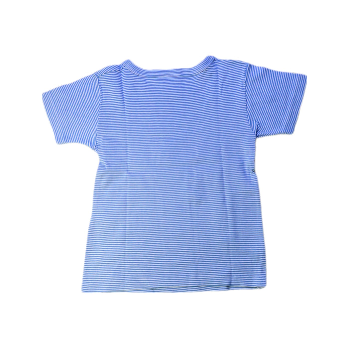 A Blue Short Sleeve T Shirts from Petit Bateau in size 5T for boy. (Back View)
