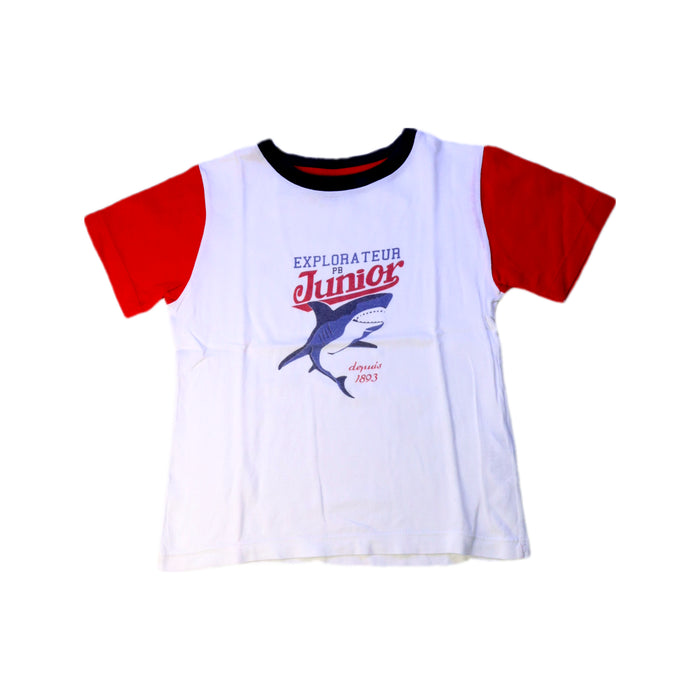 A Red Short Sleeve T Shirts from Petit Bateau in size 3T for boy. (Front View)