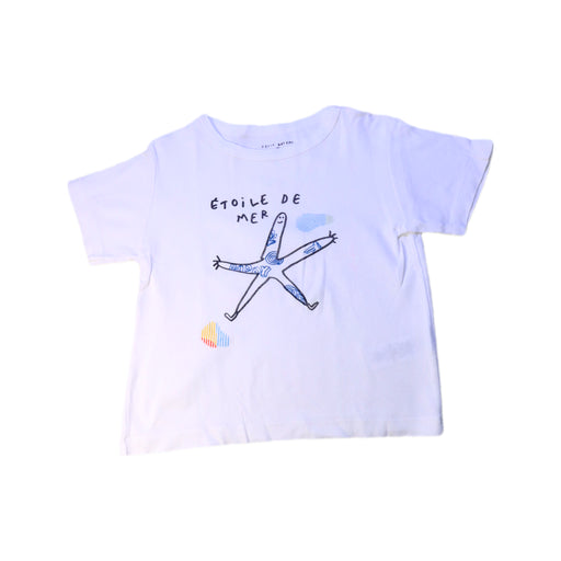 A White Short Sleeve T Shirts from Petit Bateau in size 3T for boy. (Front View)