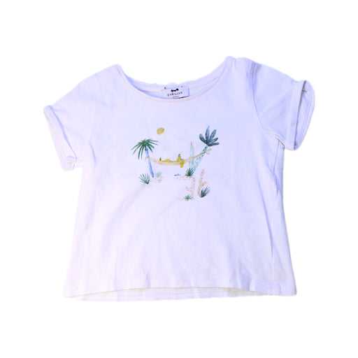 A White Short Sleeve Tops from Cyrillus in size 4T for girl. (Front View)