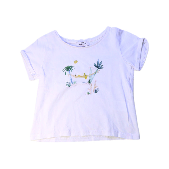 A White Short Sleeve Tops from Cyrillus in size 4T for girl. (Front View)