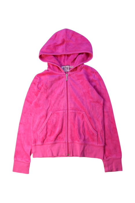 A Pink Hooded Sweatshirts from Juicy Couture in size 7Y for neutral. (Front View)