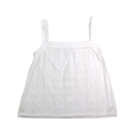 A White Sleeveless Tops from Excuse My French in size 10Y for girl. (Front View)