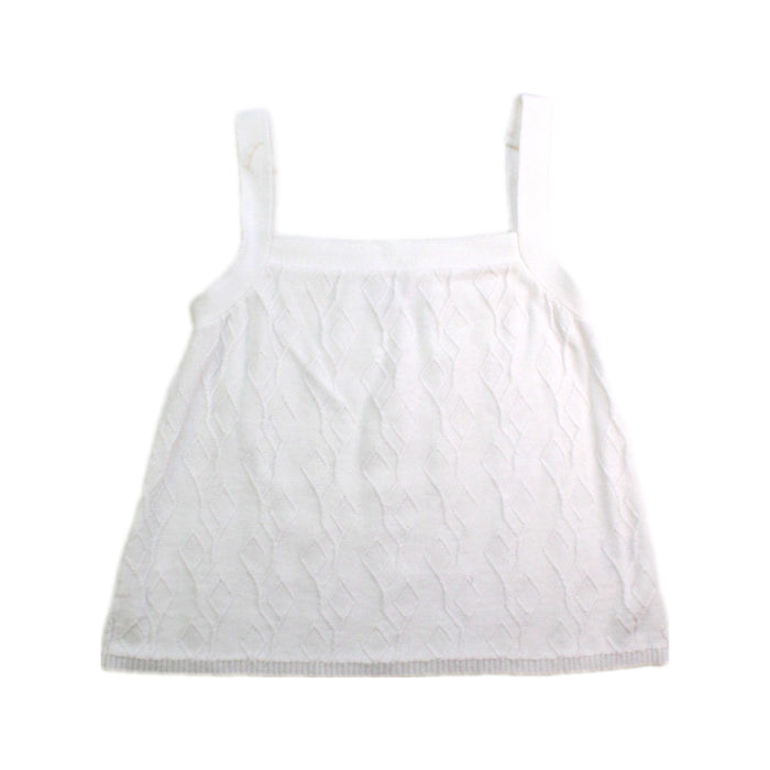 A White Sleeveless Tops from Excuse My French in size 10Y for girl. (Front View)