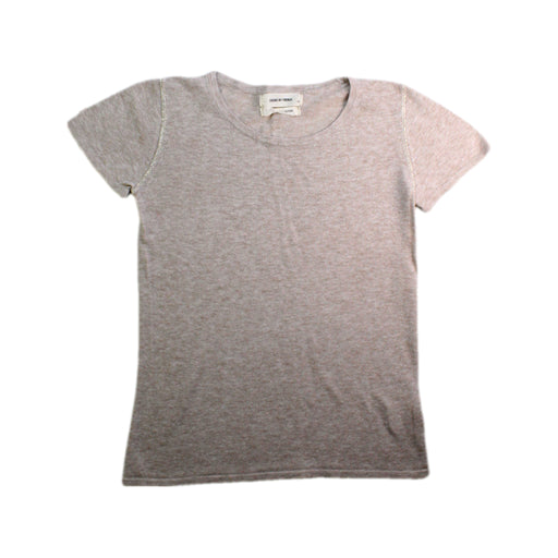 A Beige Short Sleeve Tops from Excuse My French in size 10Y for girl. (Front View)