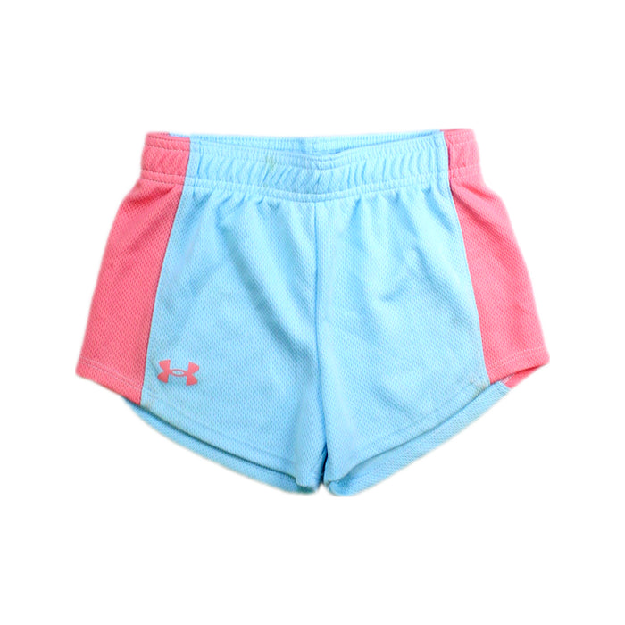 A Blue Active Shorts from Under Armour in size 6T for girl. (Front View)