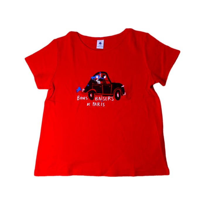 A Red Short Sleeve T Shirts from Petit Bateau in size 8Y for girl. (Front View)