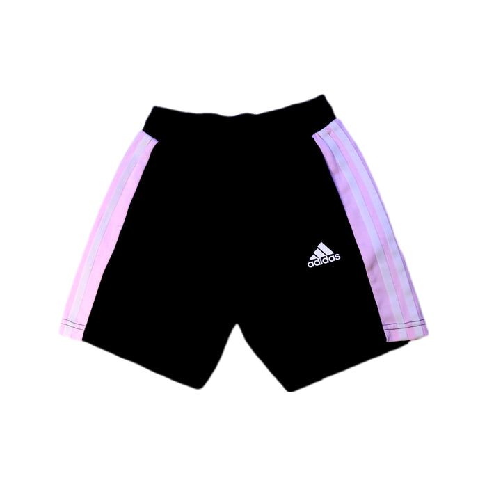 A Black Shorts from Adidas in size 7Y for girl. (Front View)
