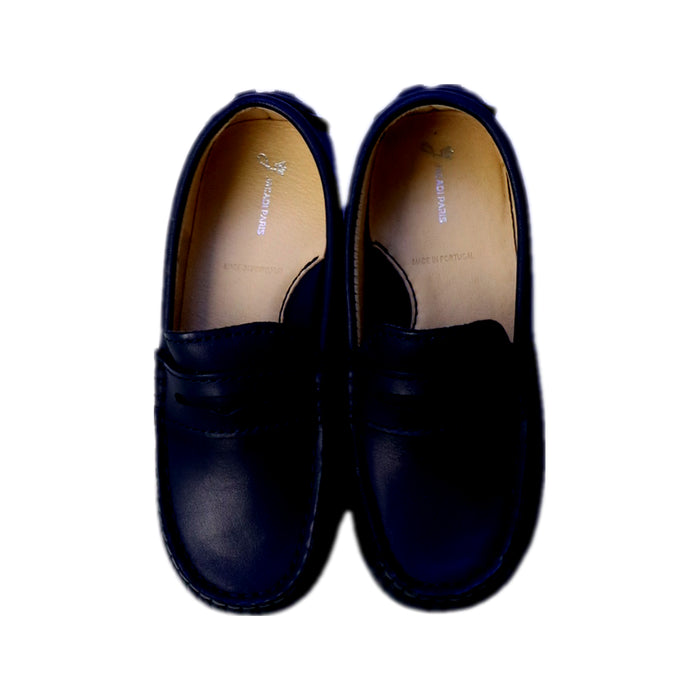 A Navy Loafers & Moccasins from Jacadi in size 5T for boy. (Back View)