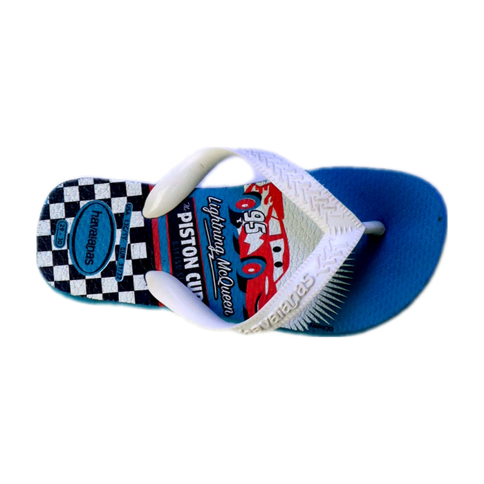 A Blue Flip Flops from Havaianas in size 6T for boy. (Front View)