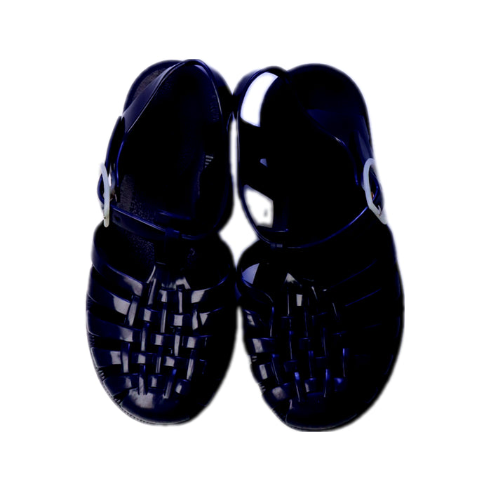 A Navy Sandals from Méduse in size 5T for girl. (Back View)