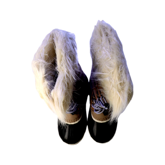 A Beige Winter Boots from Sorel in size 10Y for neutral. (Back View)
