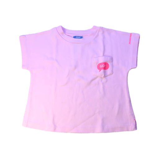 A Pink Short Sleeve T Shirts from Jacadi in size 6T for girl. (Front View)