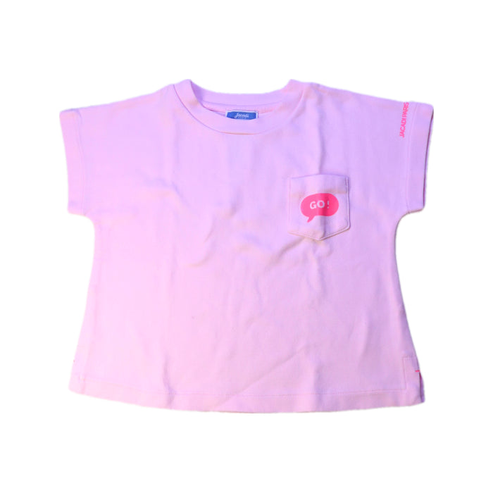 A Pink Short Sleeve T Shirts from Jacadi in size 6T for girl. (Front View)