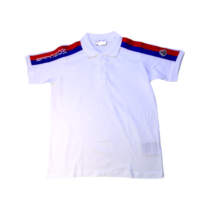 A White Short Sleeve Polos from Moncler in size 10Y for boy. (Front View)