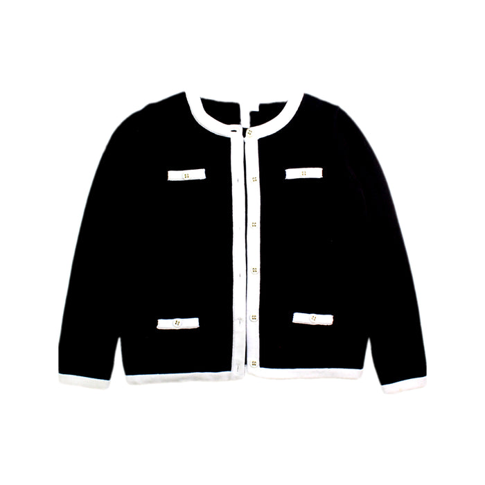 A Black Cardigans from Janie & Jack in size 8Y for girl. (Front View)