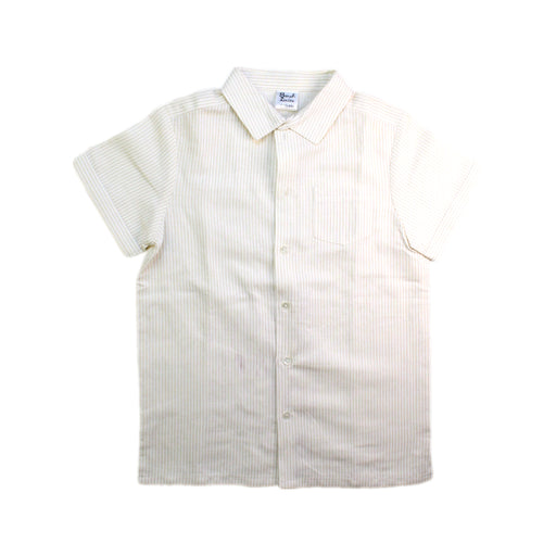 A Ivory Short Sleeve Shirts from Sarah Louise in size 6T for boy. (Front View)