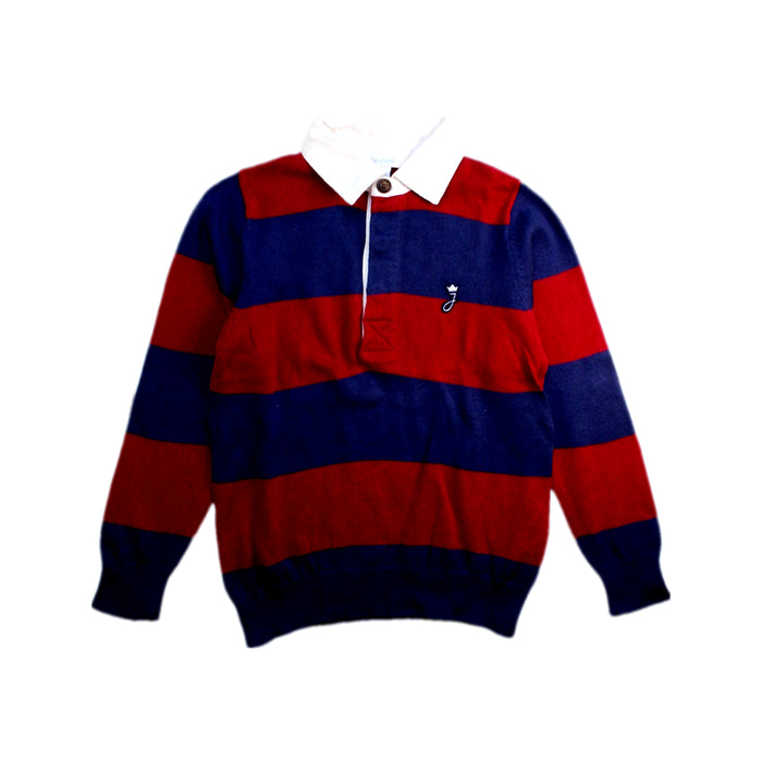 A Red Long Sleeve Polos from Jacadi in size 6T for boy. (Front View)