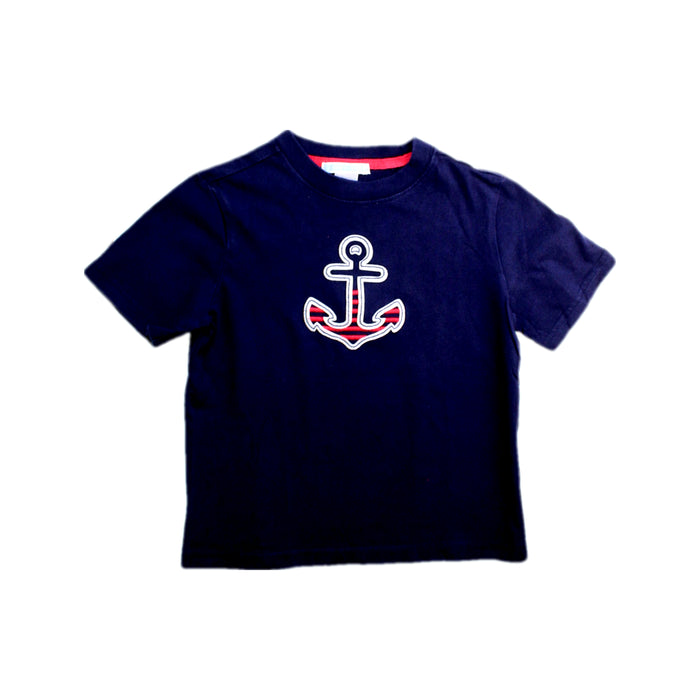 A Navy Short Sleeve T Shirts from Janie & Jack in size 4T for boy. (Front View)