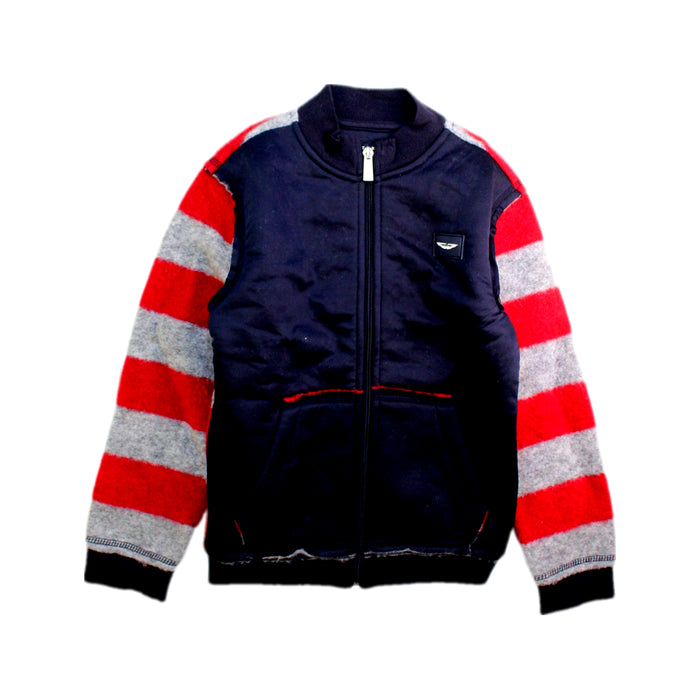 A Navy Zippered Sweatshirts from Aston Martin in size 6T for boy. (Front View)