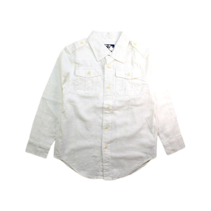 A White Long Sleeve Shirts from Polo Ralph Lauren in size 5T for boy. (Front View)