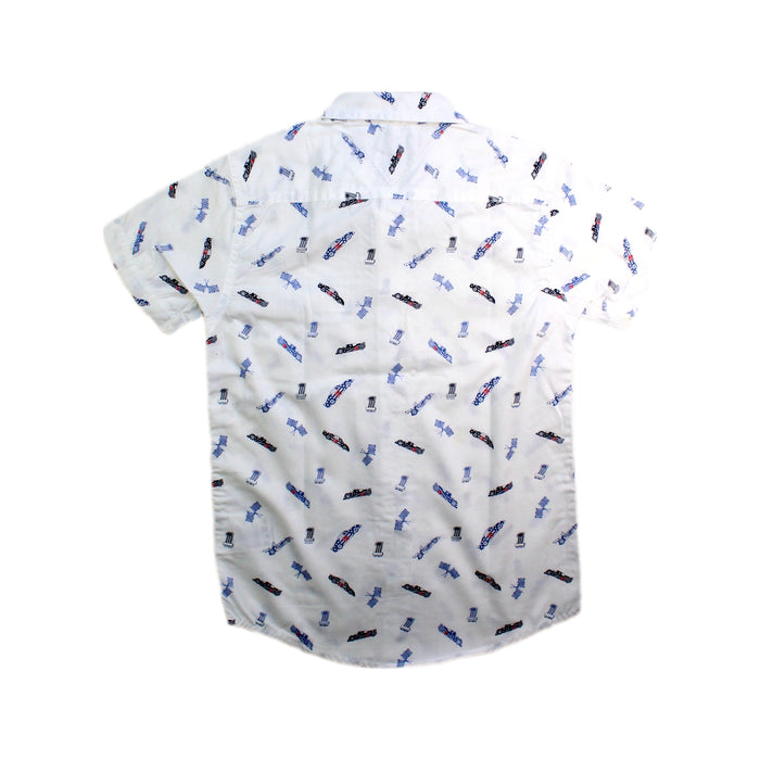 A White Short Sleeve Shirts from Tommy Hilfiger in size 6T for boy. (Back View)