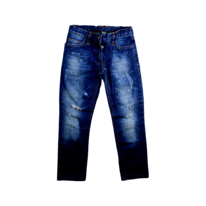 A Blue Jeans from Dolce & Gabbana in size 5T for neutral. (Front View)