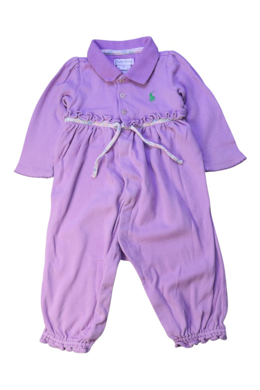A Blue Long Sleeve Rompers from Ralph Lauren in size 6-12M for girl. (Front View)