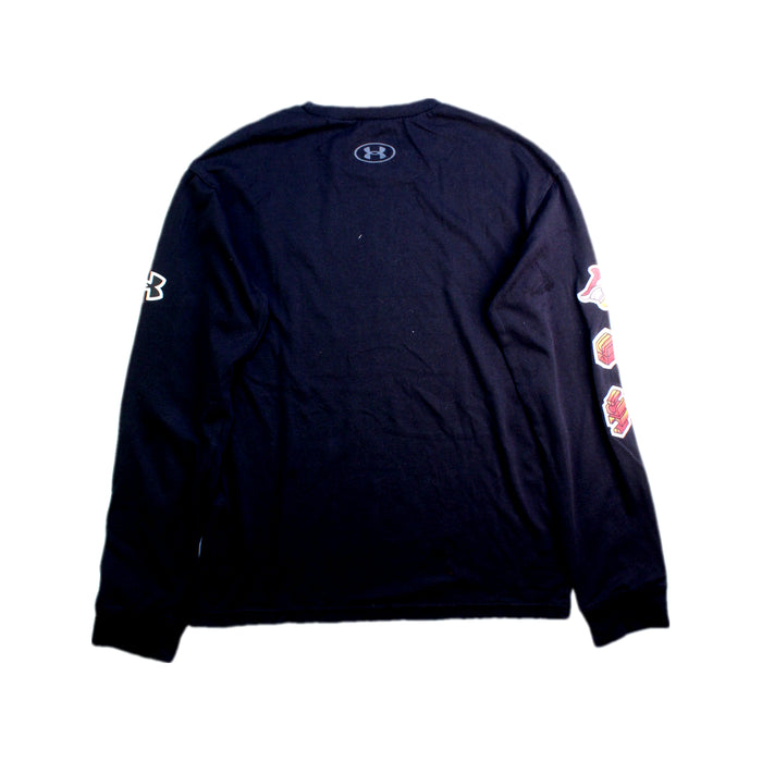 A Black Long Sleeve T Shirts from Under Armour in size 14Y for boy. (Back View)