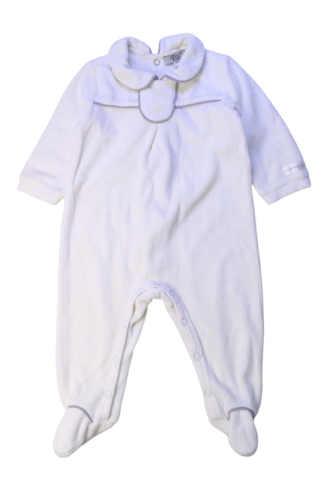 A White Long Sleeve Jumpsuits from Armani in size 3-6M for neutral. (Front View)