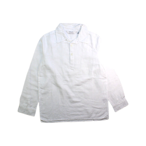 A White Long Sleeve Shirts from Janie & Jack in size 6T for boy. (Front View)