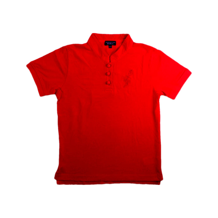 A Red Short Sleeve Polos from Shanghai Tang in size 10Y for boy. (Front View)
