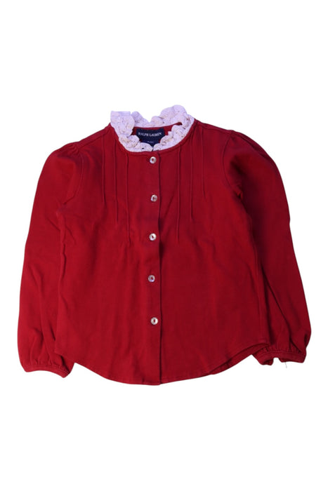 A Pink Long Sleeve Shirts from Ralph Lauren in size 4T for girl. (Front View)