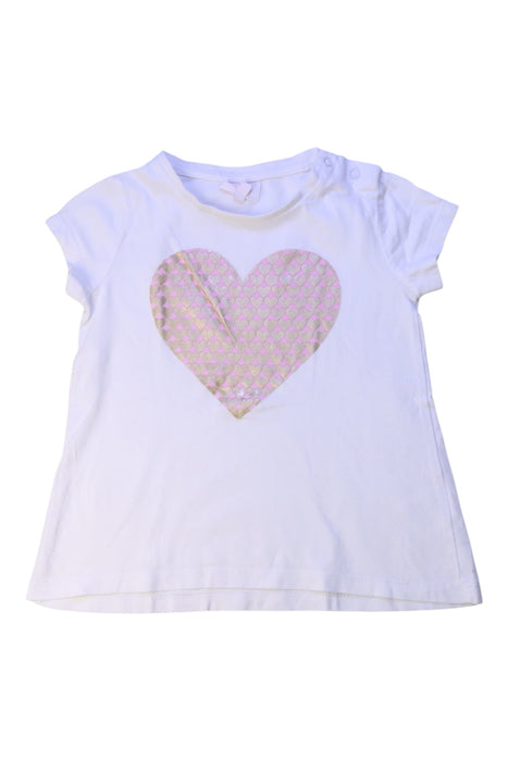 A White Short Sleeve T Shirts from Seed in size 12-18M for girl. (Front View)