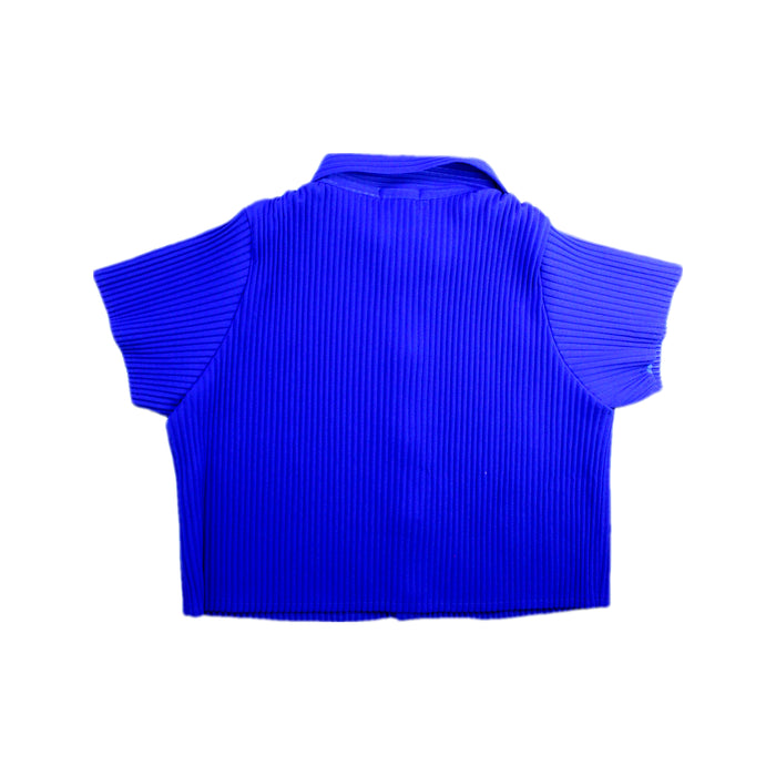 A Blue Short Sleeve Shirts from Pleatski in size 8Y for girl. (Back View)