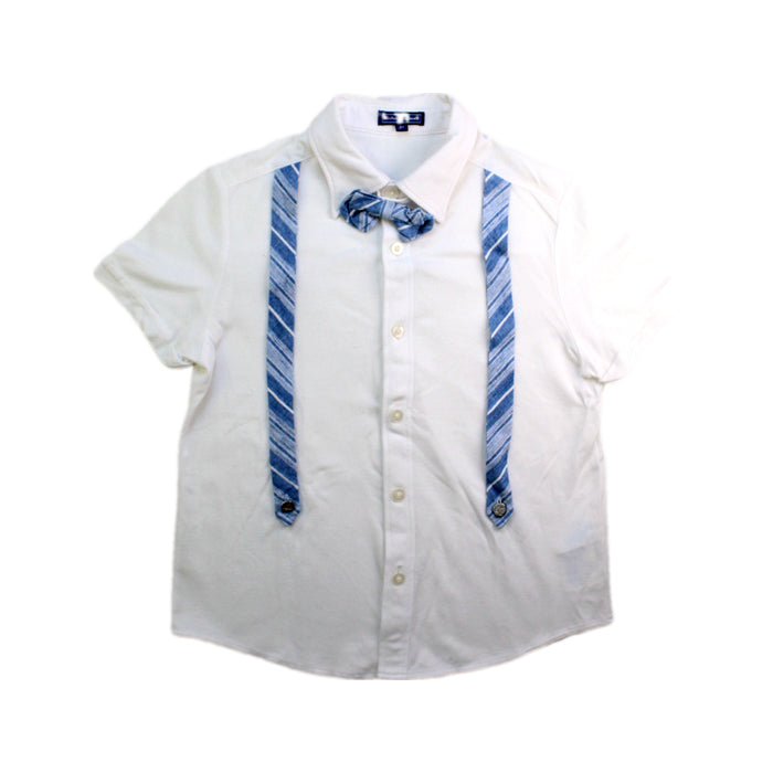 A White Short Sleeve Shirts from Nicholas & Bears in size 8Y for boy. (Front View)