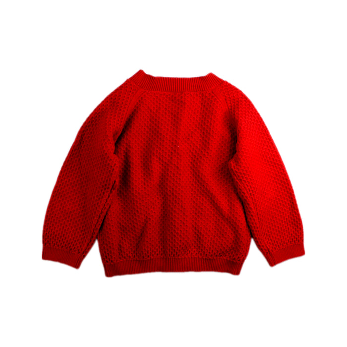 A Red Cardigans from Petit Bateau in size 12-18M for girl. (Back View)
