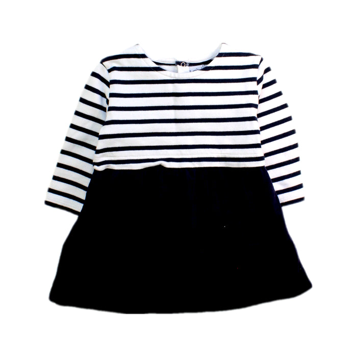 A White Long Sleeve Dresses from Petit Bateau in size 12-18M for girl. (Front View)