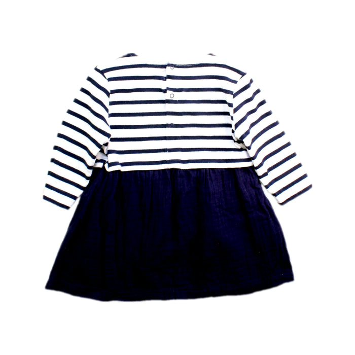 A White Long Sleeve Dresses from Petit Bateau in size 12-18M for girl. (Back View)