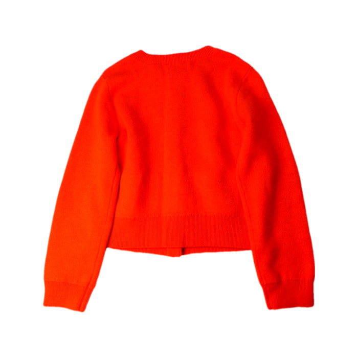 A Red Cardigans from Jacadi in size 6T for girl. (Back View)