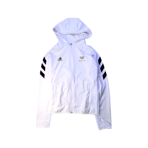 A White Lightweight Jackets from Adidas in size 10Y for boy. (Front View)