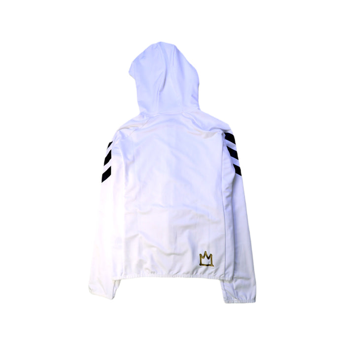 A White Lightweight Jackets from Adidas in size 10Y for boy. (Back View)