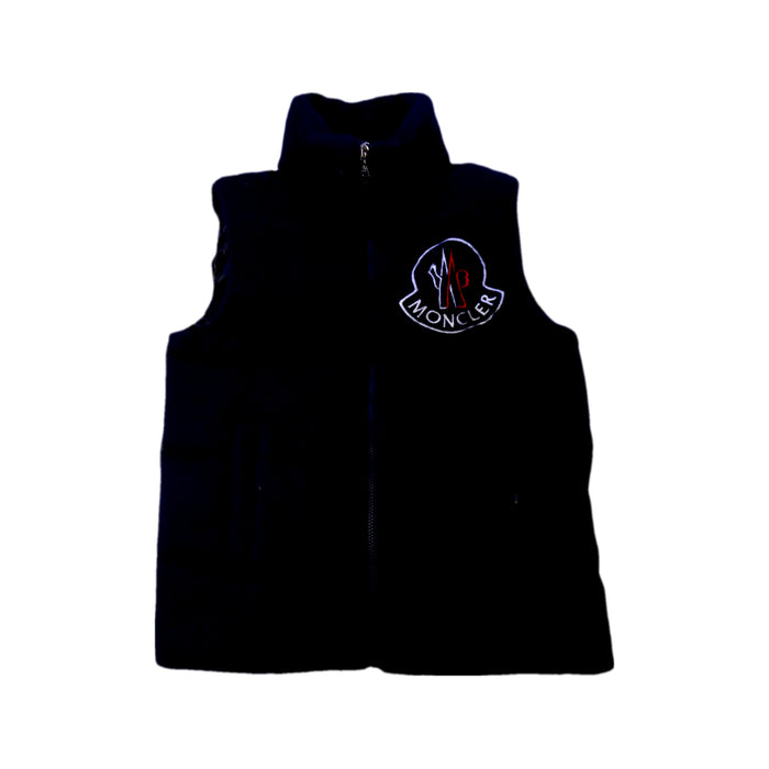 A Black Outerwear Vests from Moncler in size 14Y for neutral. (Front View)