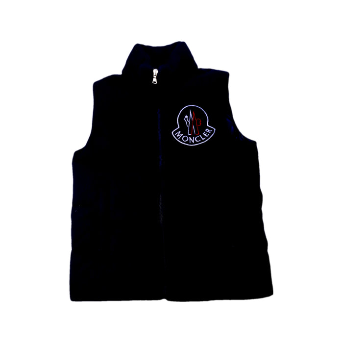 A Black Outerwear Vests from Moncler in size 14Y for neutral. (Front View)