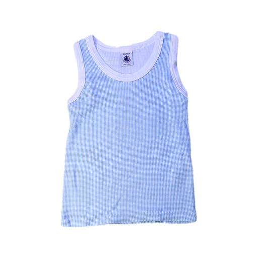 A Blue Sleeveless Tops from Petit Bateau in size 3T for boy. (Front View)