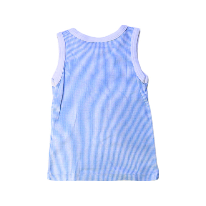 A Blue Sleeveless Tops from Petit Bateau in size 3T for boy. (Back View)